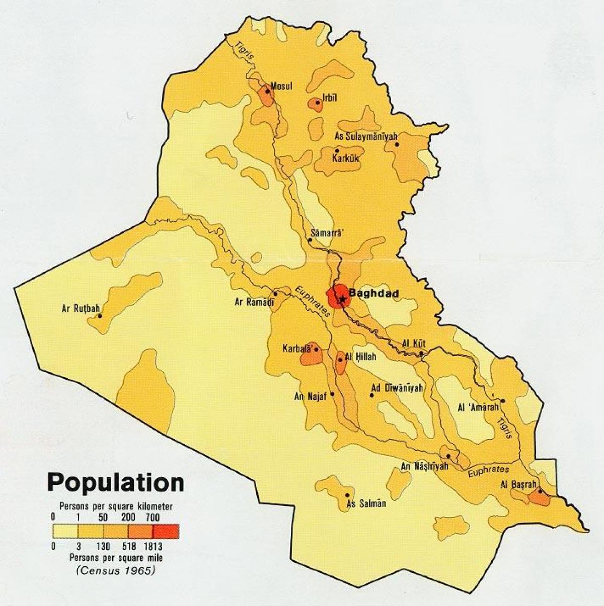 Карта населення Іраку 