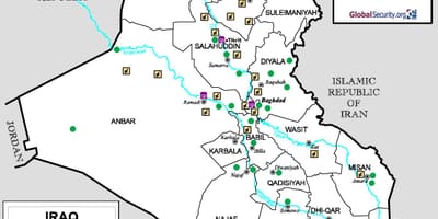 Карта Іраку аеропортів